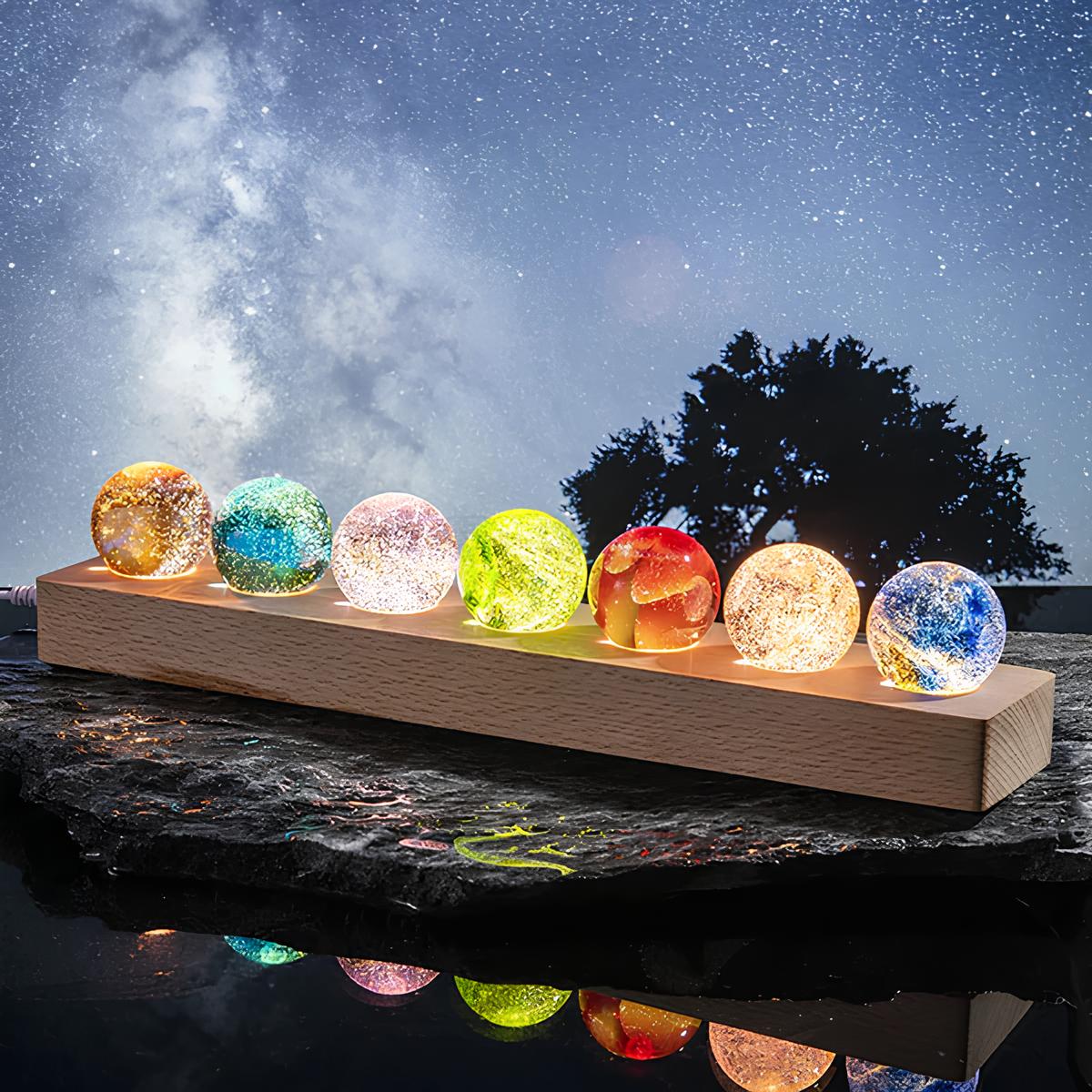 Lichtgevende galaxie kristallen bollen