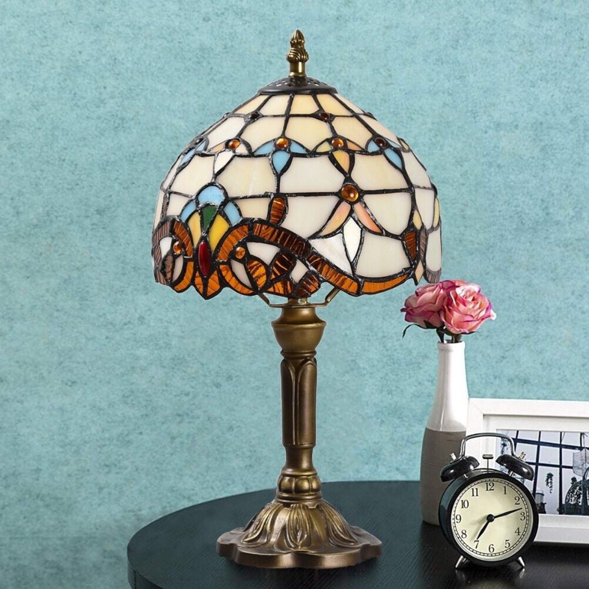 Antieke glas in lood lamp