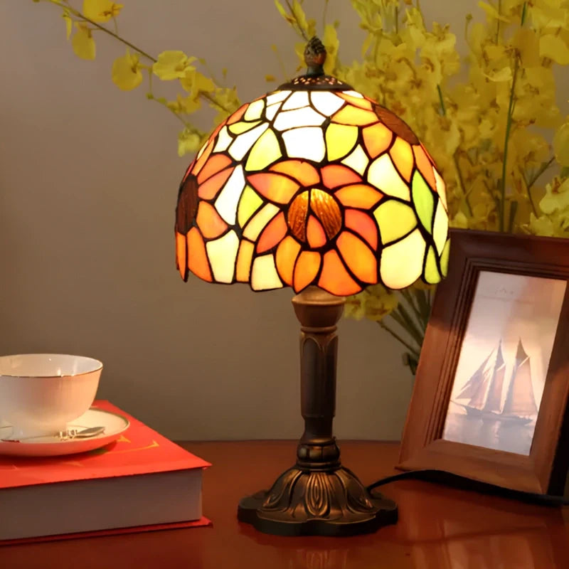 Antieke glas in lood lamp