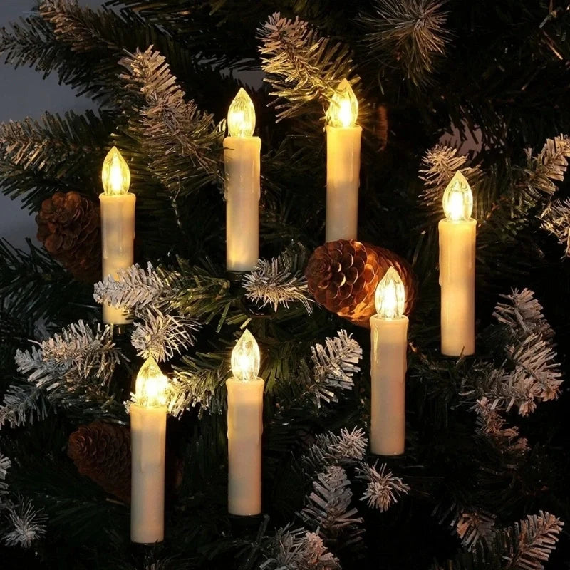 Draadloze kerstkaarslampjes met klem