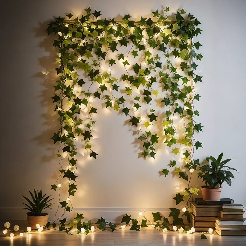 Botanische slinger met lichtjes