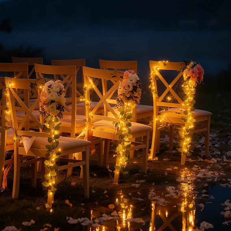Botanische slinger met lichtjes
