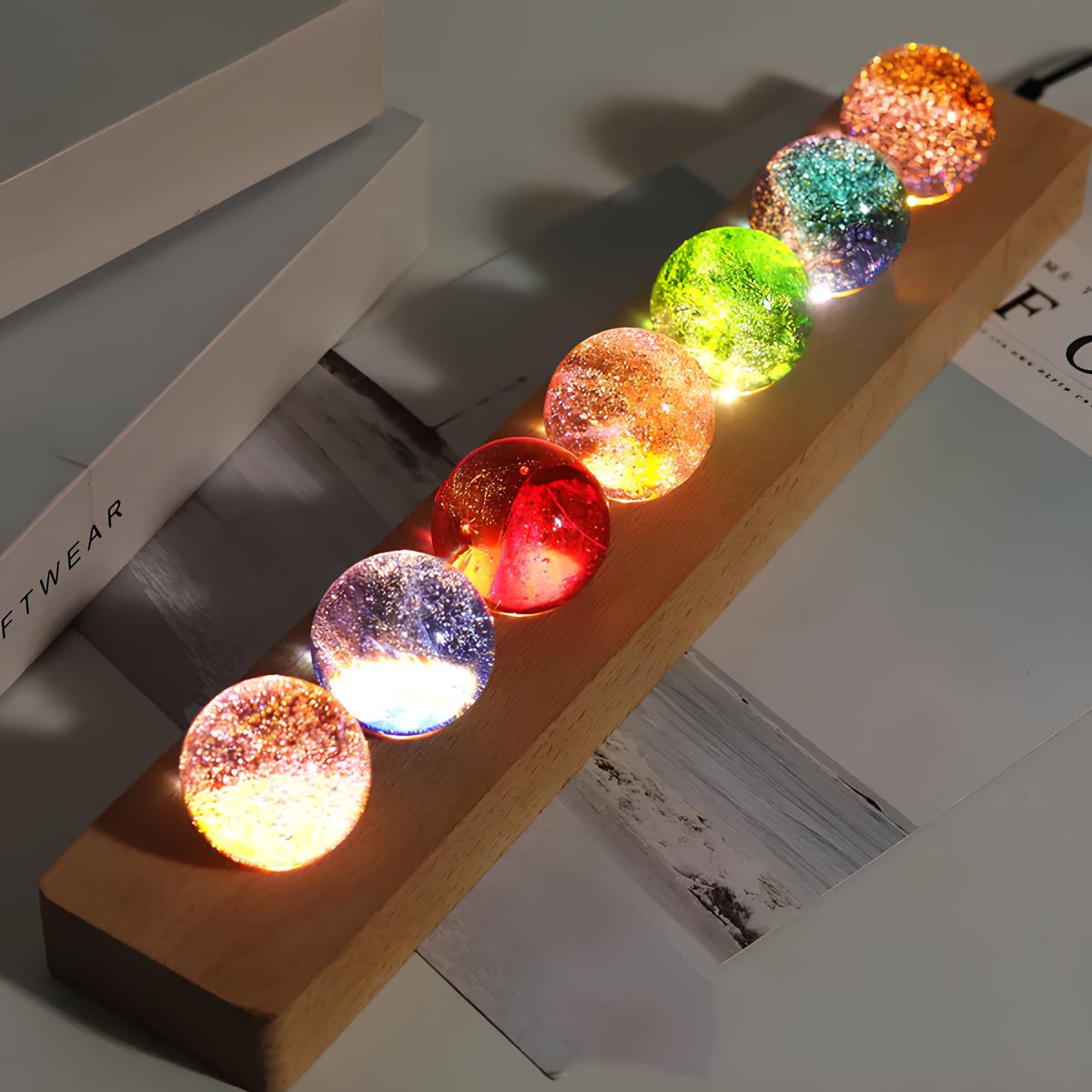 Lichtgevende galaxie kristallen bollen