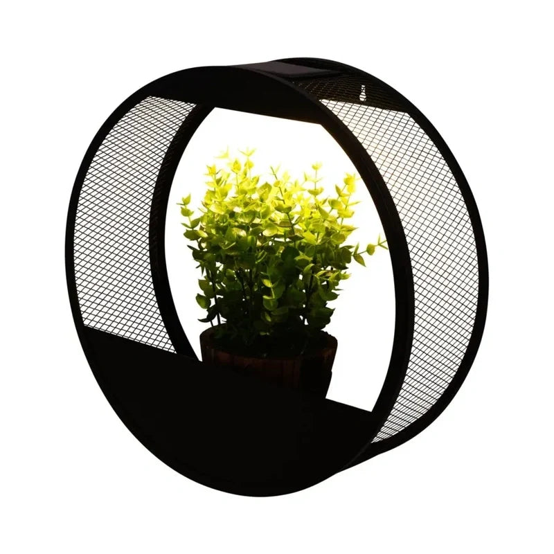 Zonne-energie wandlamp met bloempot