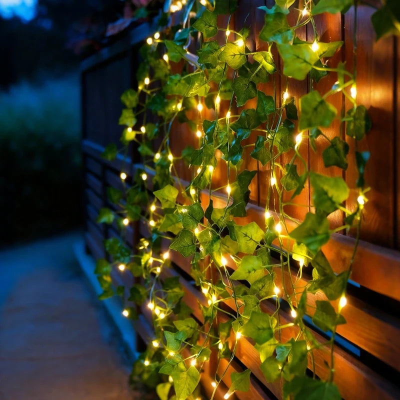 Botanische slinger met lichtjes