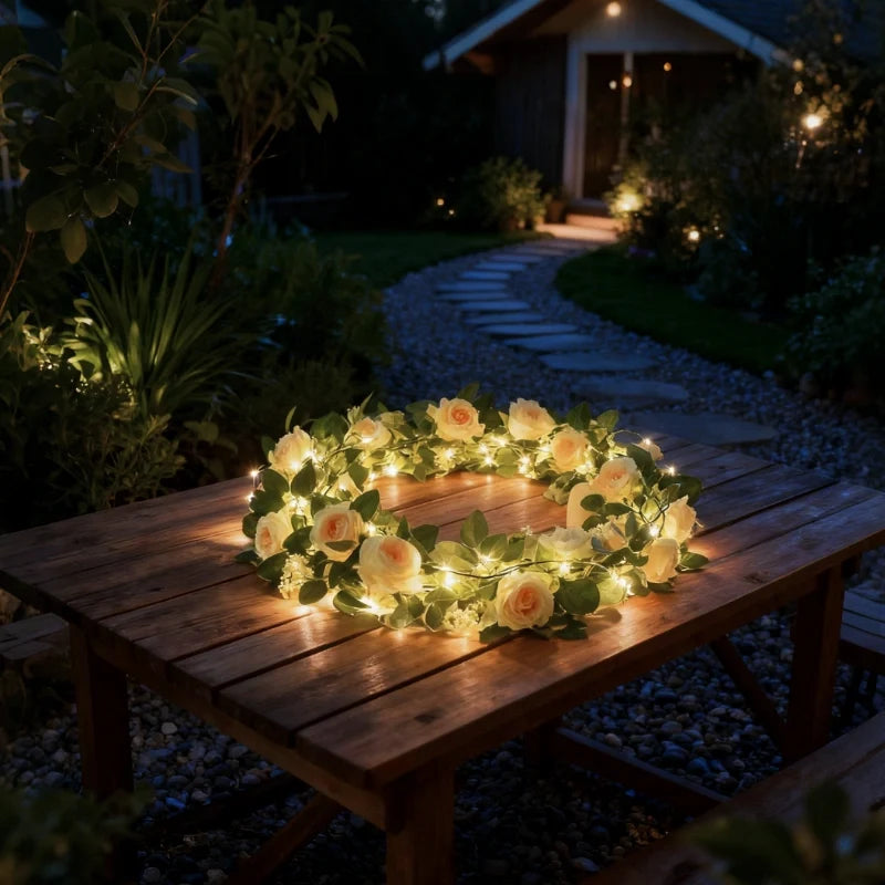 Botanische slinger met lichtjes