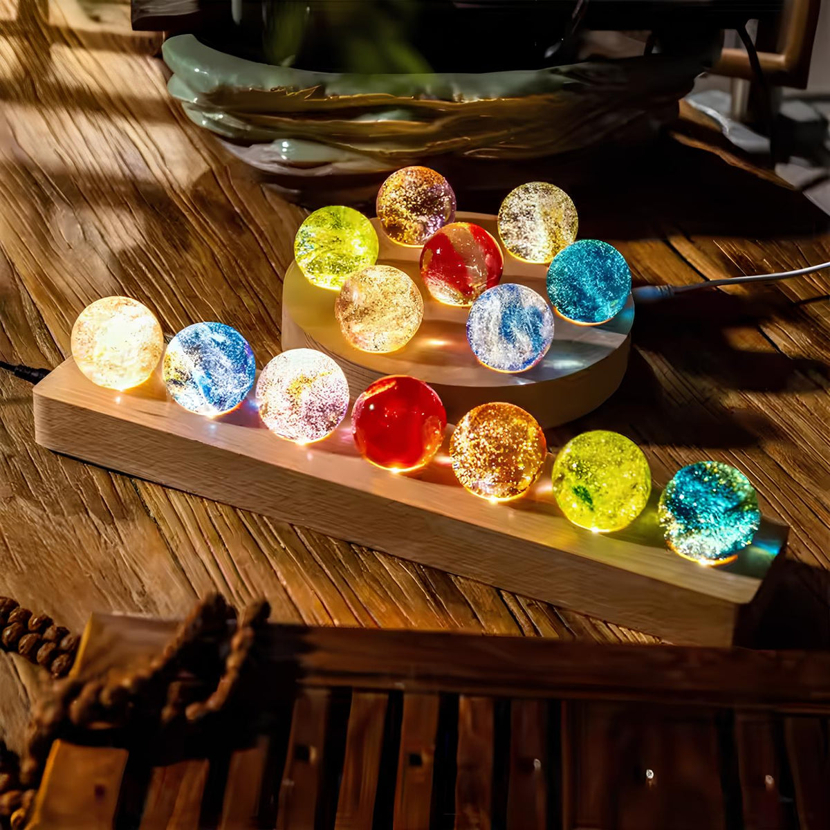 Lichtgevende galaxie kristallen bollen