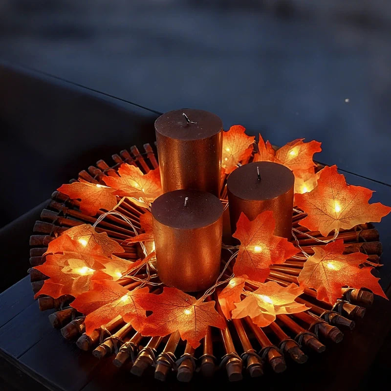 Botanische slinger met lichtjes