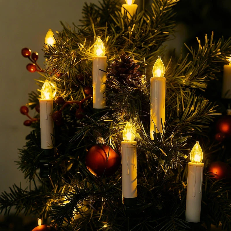 Draadloze kerstkaarslampjes met klem