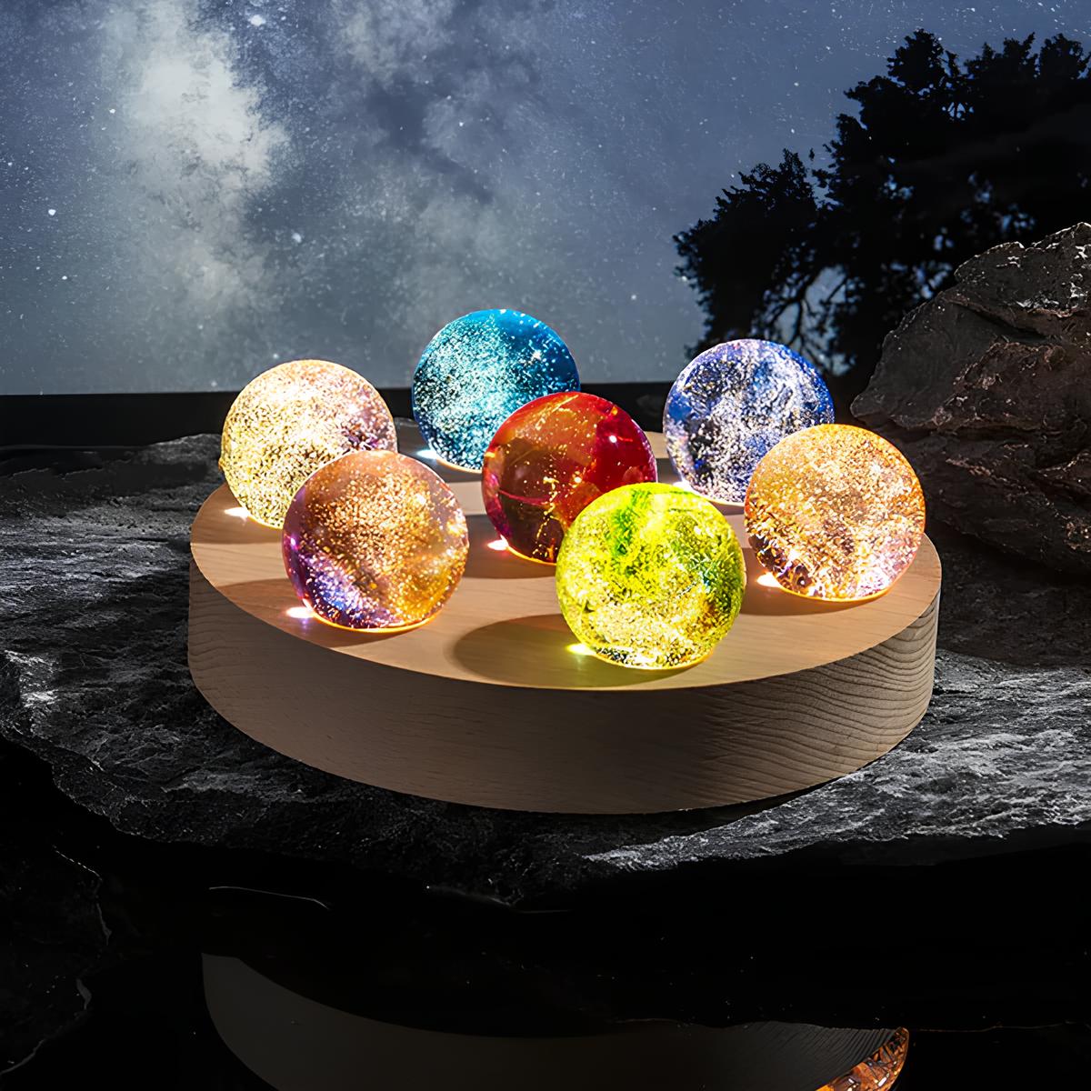 Lichtgevende galaxie kristallen bollen