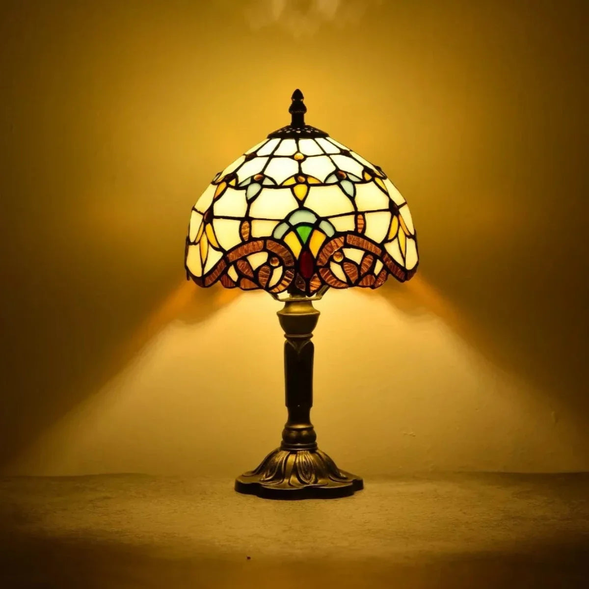 Antieke glas in lood lamp
