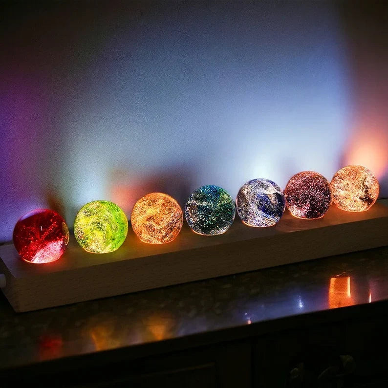 Lichtgevende galaxie kristallen bollen