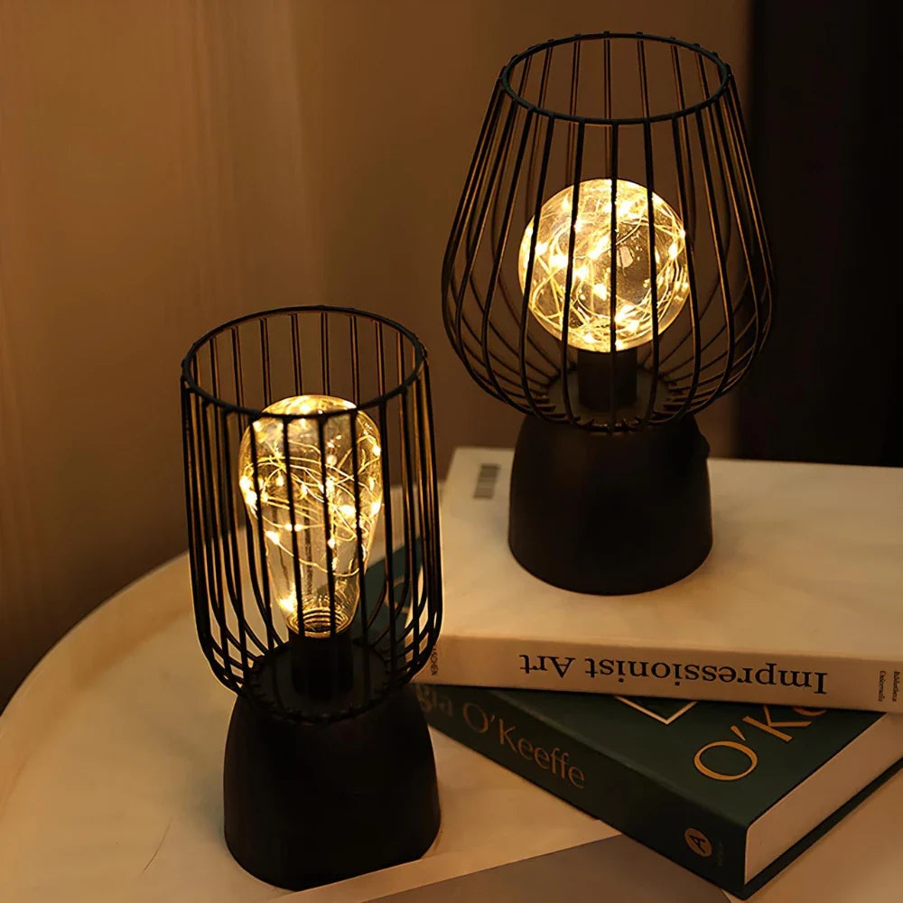 Stralende ijzeren lamp